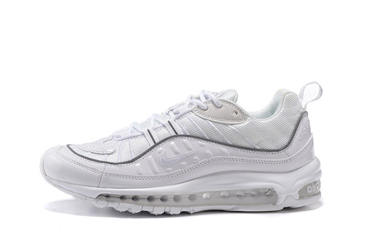 Nike Air Max 98 20th All White Shoes - Click Image to Close